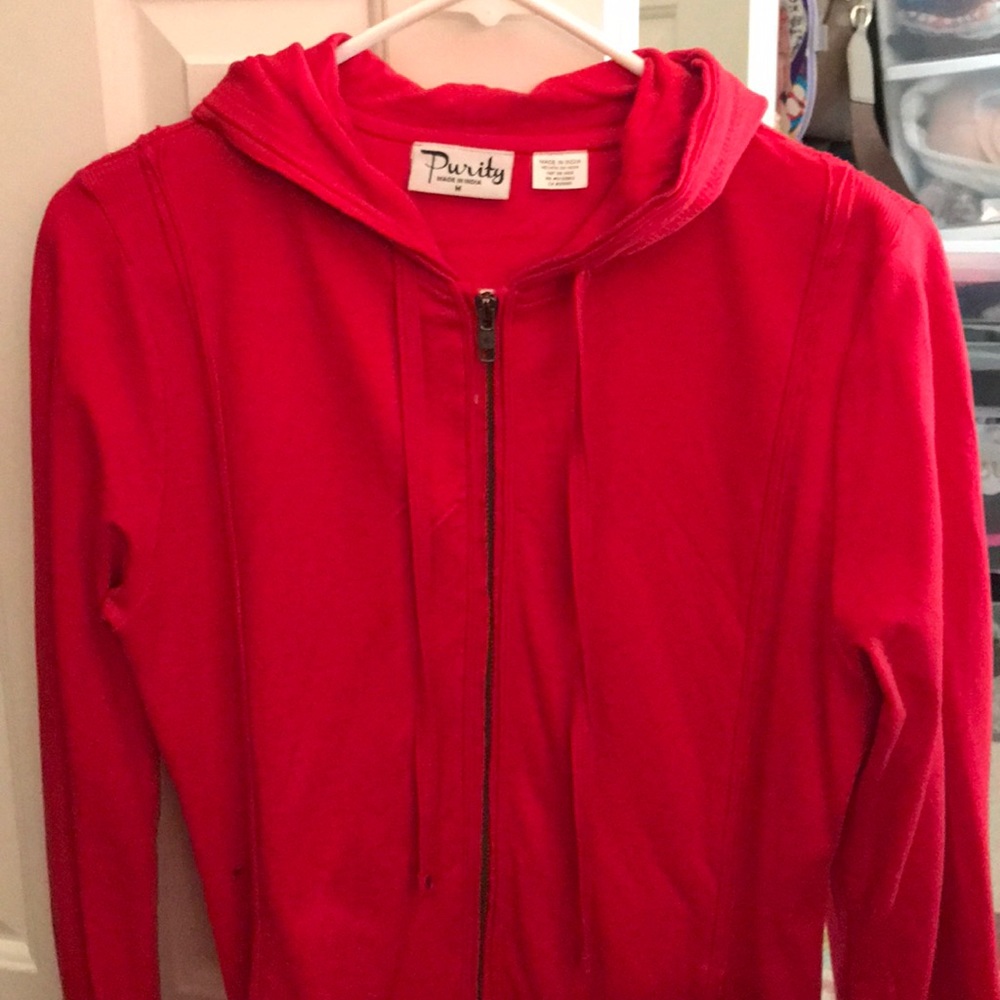 Great condition red Purity zip up hoodie size m!